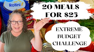 20 MEALS FOR 25  EXTREME BUDGET MEALS  CHEAP MEALS [upl. by Aicemaj400]