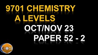 970152ON23 chemistry A levels winter paper522023 question 2 9701w23qp52 [upl. by Moselle]