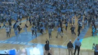 Tar Heels fans react to UNC win over Duke in Final Four [upl. by Neyugn]