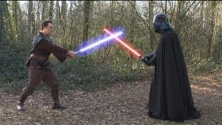 Original Darth Vader Dave Prowse has a Lightsaber Fight with Christian OConnell [upl. by Ynafetse]