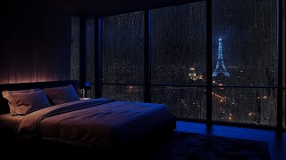 Rain Sound for Sleep in Dark Bedroom Space No Ads 🌿 Deep Sleep and Stress Relief [upl. by Eissel]