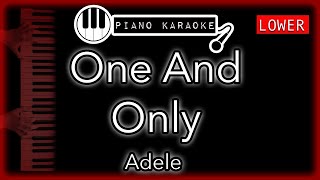 One And Only LOWER 3  Adele  Piano Karaoke Instrumental [upl. by Hael]