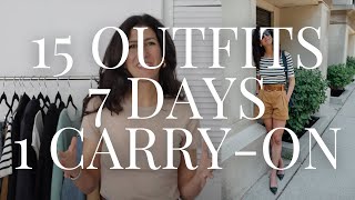 Packing Light 15 Outfits 7 Days 1 Carryon  Travel Capsule [upl. by January]