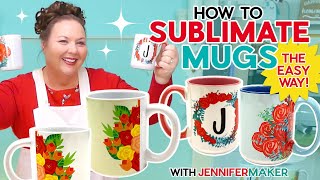 How to Sublimate Mugs the Easy Way 3 Ways  3 Styles including Full Wrap [upl. by Qifar211]