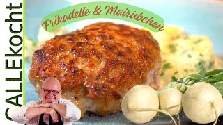 Butter Frikadelle in der Pfanne mit Mairübchen – Omas Rezept [upl. by Corabelle]