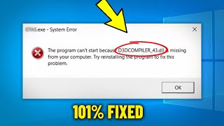 Fix d3dcompiler43dll Missing Error  Windows 11 Simple Fix [upl. by Flagler367]