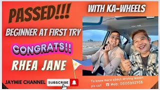 RHEA BEGINNERS PASS AT FIRST TRY on her smart driving test with kawheels jamie505992758 [upl. by Eitsirc]