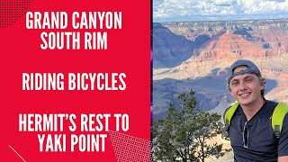 Grand Canyon south rim on Bikes Hermit’s Rest to Yaki point [upl. by Isabelita163]