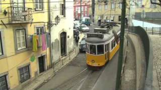 Lisbon Trams Drivers eye view preview standard definition [upl. by Lybis]