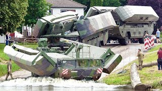 M3 Amphibious Rig driving into River  Ferry Operation [upl. by Lebasi]