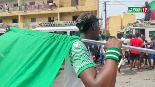 Choc Pikine  Jaraaf  vivez ambiance du départ des supporters au Stade Alassane Djigo [upl. by Enelloc744]