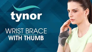 Tynor Wrist Brace With Thumb for partial immobilization amp compression of the wrist and palm [upl. by Nbi]