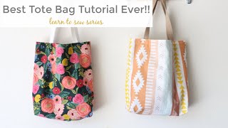 The Perfect Tote Bag Tutorial  Learn to Sew Series [upl. by Sillad]