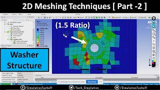 Plate With Hole Problem With Washer  2D Meshing  Lesson 24  Ansys Tutorial [upl. by Hamnet]