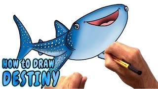 How to Draw Destiny from Finding Dory NARRATED [upl. by Walburga829]