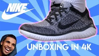 Nike Free RN Flyknit 2018 UnboxingReview 4K [upl. by Anidam245]