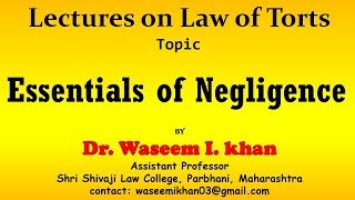 Tort of Negligence  Essentials of Tort of Negligence  Negligence introduction and essentials [upl. by Fahey]