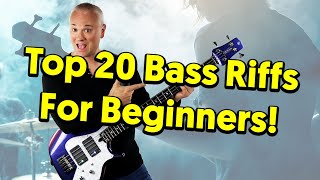 Top 20 MUST KNOW Bass Riffs For Beginners tabs amp tutorial [upl. by Narat162]