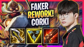 FAKER TRIES CORKI MID WITH NEW REWORK  T1 Faker Plays Corki MID vs Leblanc  Season 2024 [upl. by Azeria]