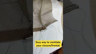 How to ventilate your closure for beginnersdouble knotting [upl. by Nee]