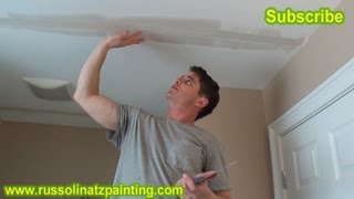 DIY  Repair Cracks in the Ceiling by Removing Old Drywall Tape Part 4  Drywall Repair [upl. by Duleba]