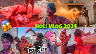 Holi Hai 2024 😱 PAKKA RANG Balloons FIGHT Punjab Di Holi  Colour Cylinder [upl. by Naiviv]