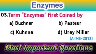 enzymes biochemistry mcqs  enzymology  enzymes mcq [upl. by Ahgem]