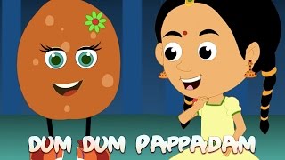 Dum Dum Pappadam  ഡും ഡും പപ്പടും  Popular Malayalam Rhymes Animation  Malayalam Kutti Paatugal [upl. by Nodnarbal]