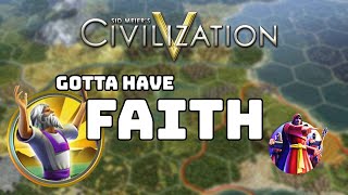 Civ 5 Tutorial  Faith Founding a Pantheon amp Religion and Religious Units Guide [upl. by Consalve]