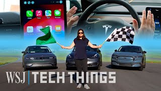 Tesla vs Ford vs Hyundai Which EV Has the Best Tech  WSJ [upl. by Wolk923]