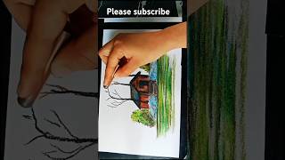 oil pastel landscape drawing art beautiful landscape [upl. by Benedic]