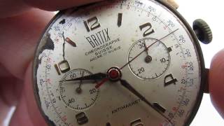 Britix Chronographe Wristwatch Working Landeron [upl. by Aihsenod580]