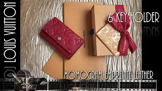 Louis Vuitton Scarlet Empreinte 6 Key Holder Deep True Red Unboxing [upl. by Emeline128]