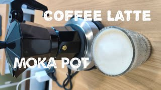 Membuat coffee latte dengan moka pot dan kompor listrik electric stovetop Ritual kopi [upl. by Ocirederf]