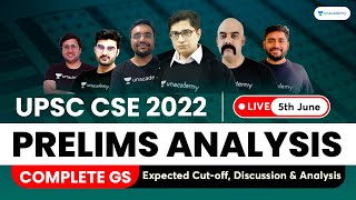 UPSC CSE Prelims 2022  Paper 1 Analysis  Complete GS  Answer Key Solutions and Expected Cutoff [upl. by Oak227]