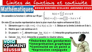 Leçon 1 exoThéorème des gendarmesLimite et continuité en aBijection et interprétation graphique [upl. by Tabber]