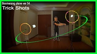 How to make a boomerang plane ver 54  paper airplane trick shots  boomerang palne king [upl. by Quillan]