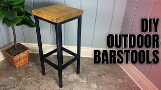 DIY Outdoor Bar Stool  Made from Metal and Wood  Deck Projects [upl. by Beryle387]