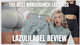 BEST NONSCRUNCH LEGGINGS ARE BACK Lazuli Label tryon haul activewear review v seam 20 bbl effect [upl. by Ecurb]