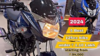 Best 125cc Bikes In 2024  Top 5 125cc Bike In India For Best Mileage Low Price [upl. by Nilat167]