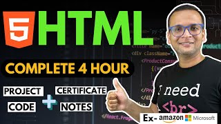 🚀 🔥 HTML Complete Course 2024 for Beginners  Projects  Notes  Github  Certification [upl. by Vedis7]