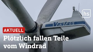 Bad König Teile von rotierendem Windrad abgefallen  hessenschau [upl. by Dyoll]