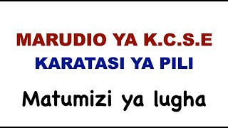 matumizi ya lugha  karatasi ya pili kiswahili  kiswahili karatasi ya pili maswali [upl. by Busiek]