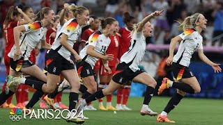 Germany OUTLASTS Canada in PKs advances to womens soccer semis of Paris Olympics  NBC Sports [upl. by Winnick732]