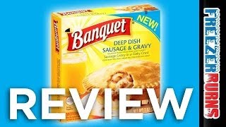 Banquet Deep Dish Sausage amp Gravy Pie Video Review Freezerburns Ep649 [upl. by Mckeon]