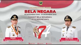 UPACARA PERINGATAN HARI BELA NEGARA KE74 TAHUN 2022 PROVINSI SUMATERA BARAT [upl. by Naejeillib]