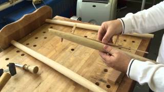 Shaping chair rails and drilling holes in Windsor chair legs [upl. by Ailsa171]