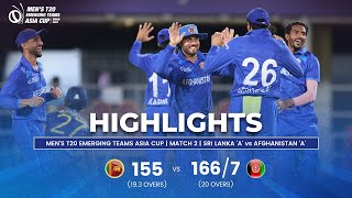 Sri Lanka A vs Afghanistan A  Mens T20 Emerging Teams Asia Cup  Match 2 [upl. by Sleinad724]