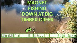 MAGNET FISHING DOWN AT BIG TIMBER CREEKmagnetfishing fishing magnet powermagnet subscribe [upl. by Adiuqal713]