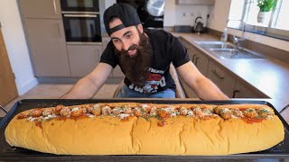 THE MIGHTY MEATBALL SUB CHALLENGE  BeardMeatsFood [upl. by Innad299]